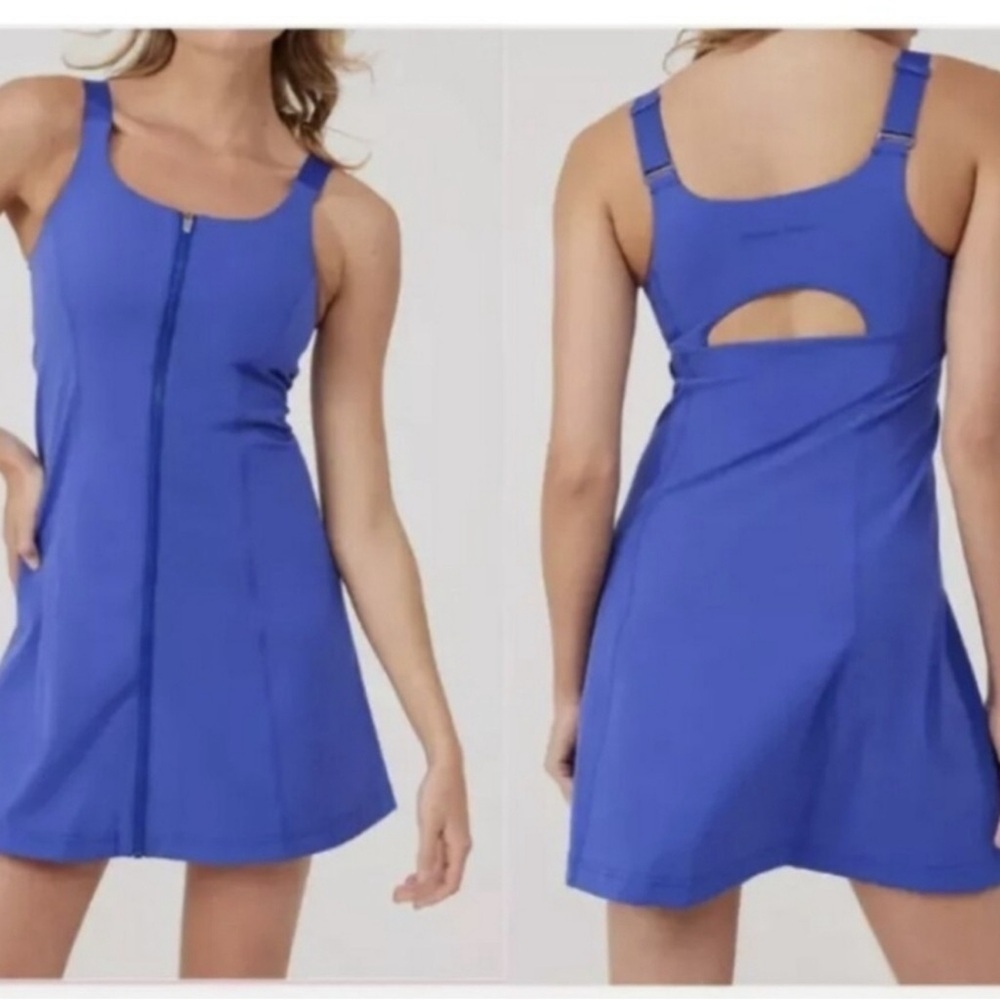 Outdoor Voices Full Zip Blue Exercise Dress Size S/M